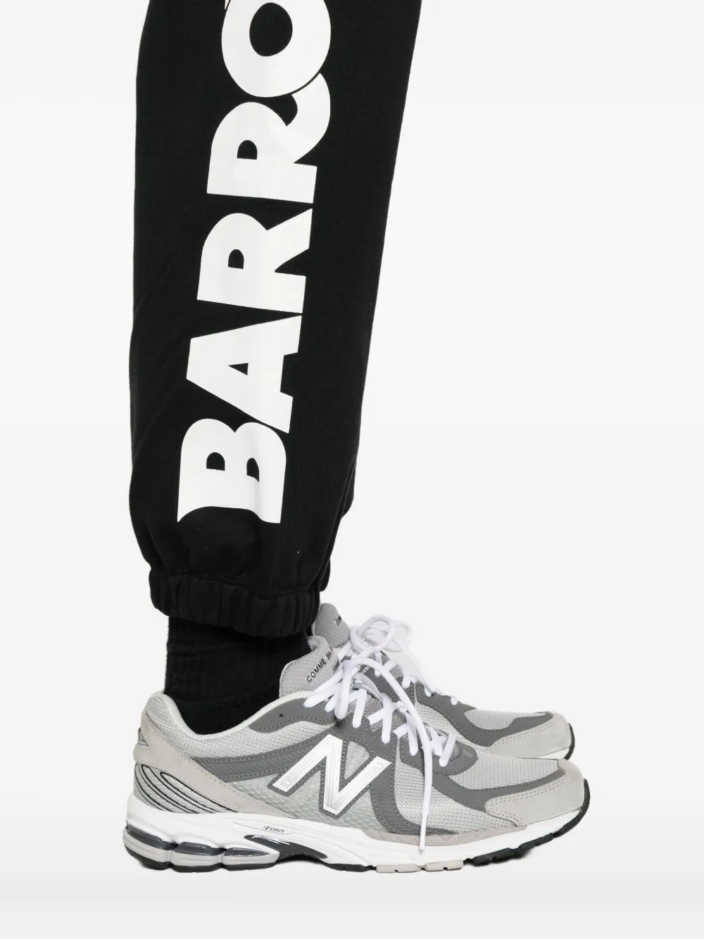 Barrow Logo-print Cuffed Joggers In Black