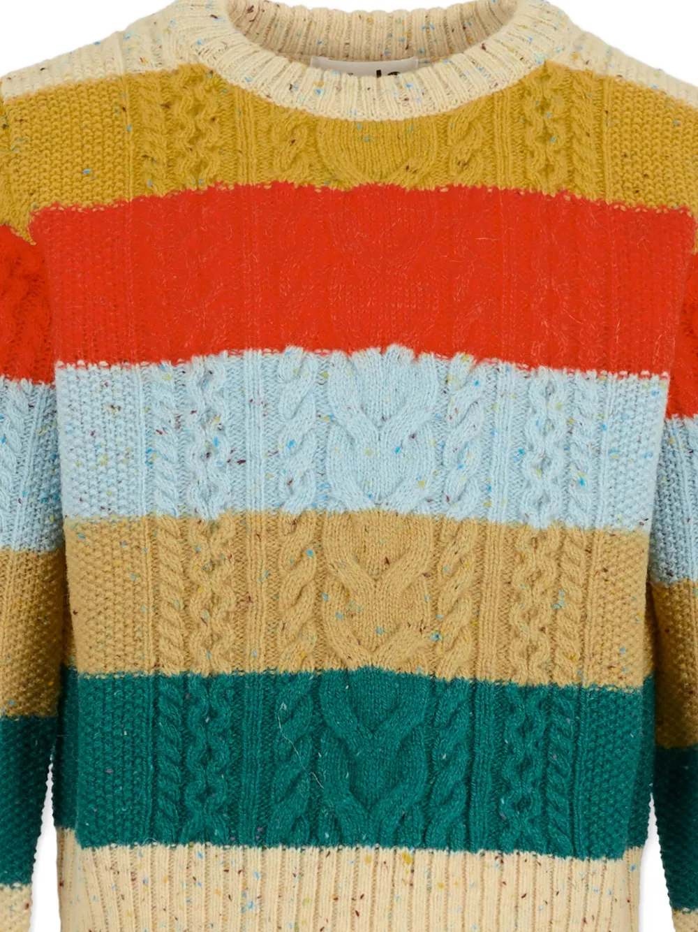 Molo Gestreepte kabelgebreide trui Geel