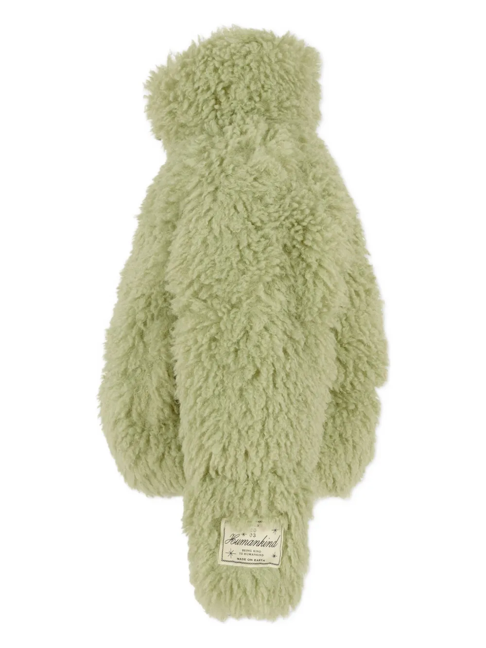 Molo Turtleneck Teddy-texture Jacket In Green