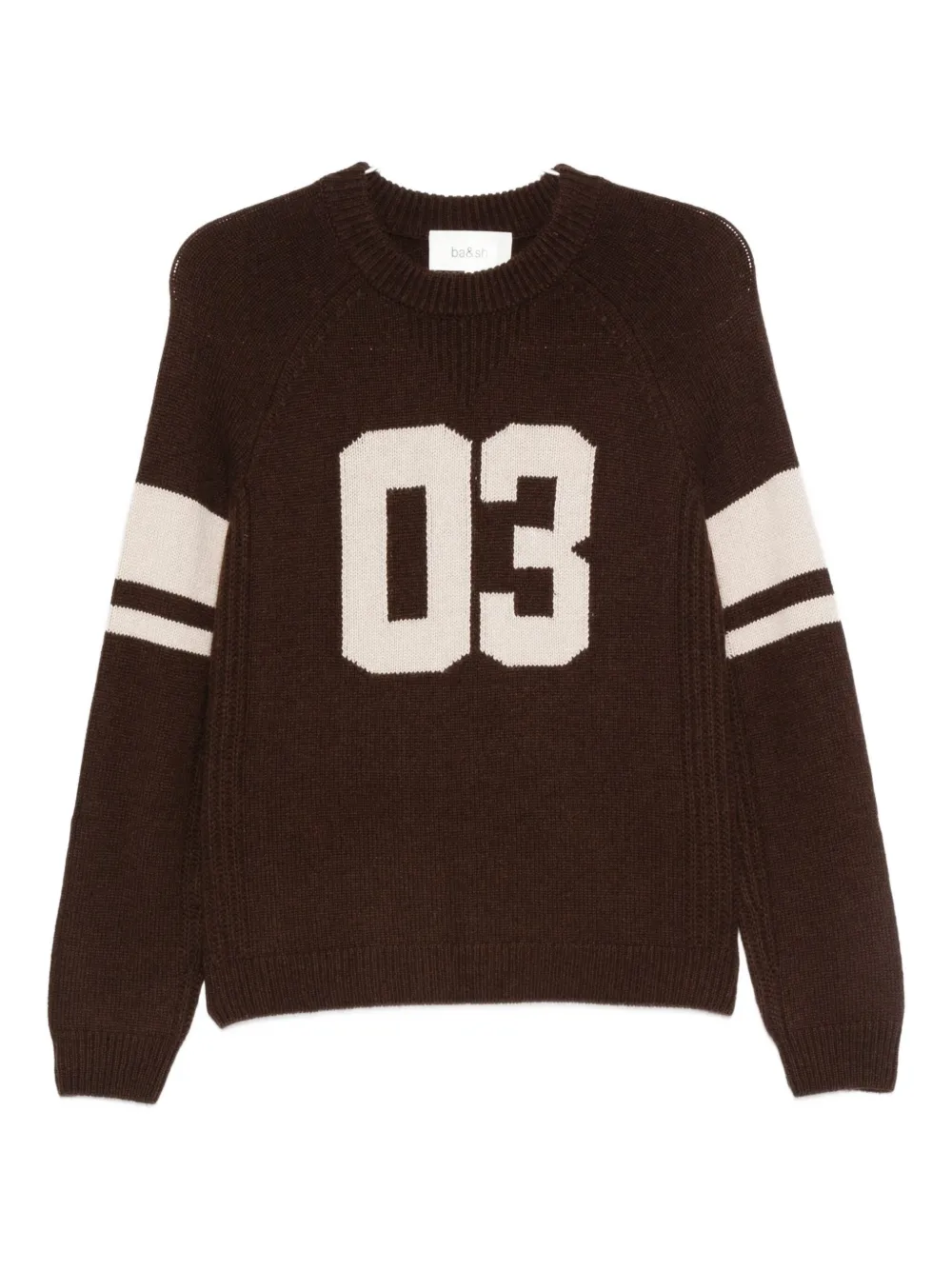 Ba&sh Number-intarsia Wool Sweater In Brown
