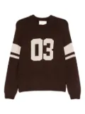 Ba&Sh number-intarsia wool sweater - Brown