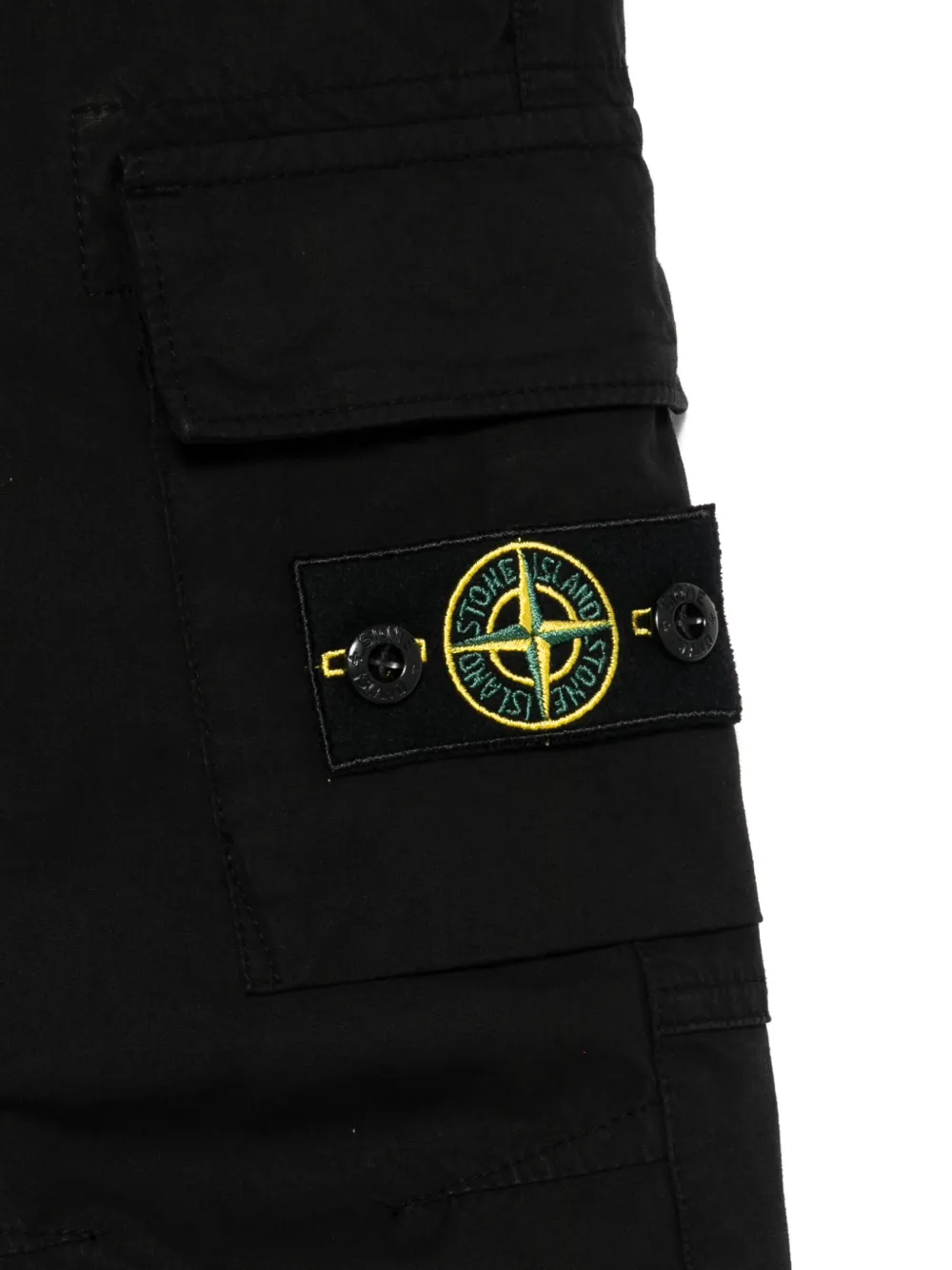Stone Island Compass-badge Cargo Pants In Black