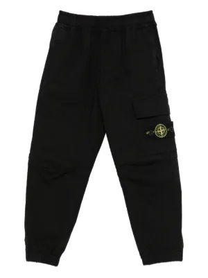 Stone Island Junior コンパスパッチ トラックパンツ | ブラック