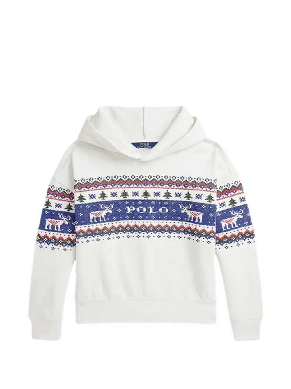 POLO RALPH LAUREN KIDS patterned hoodie - Bianco