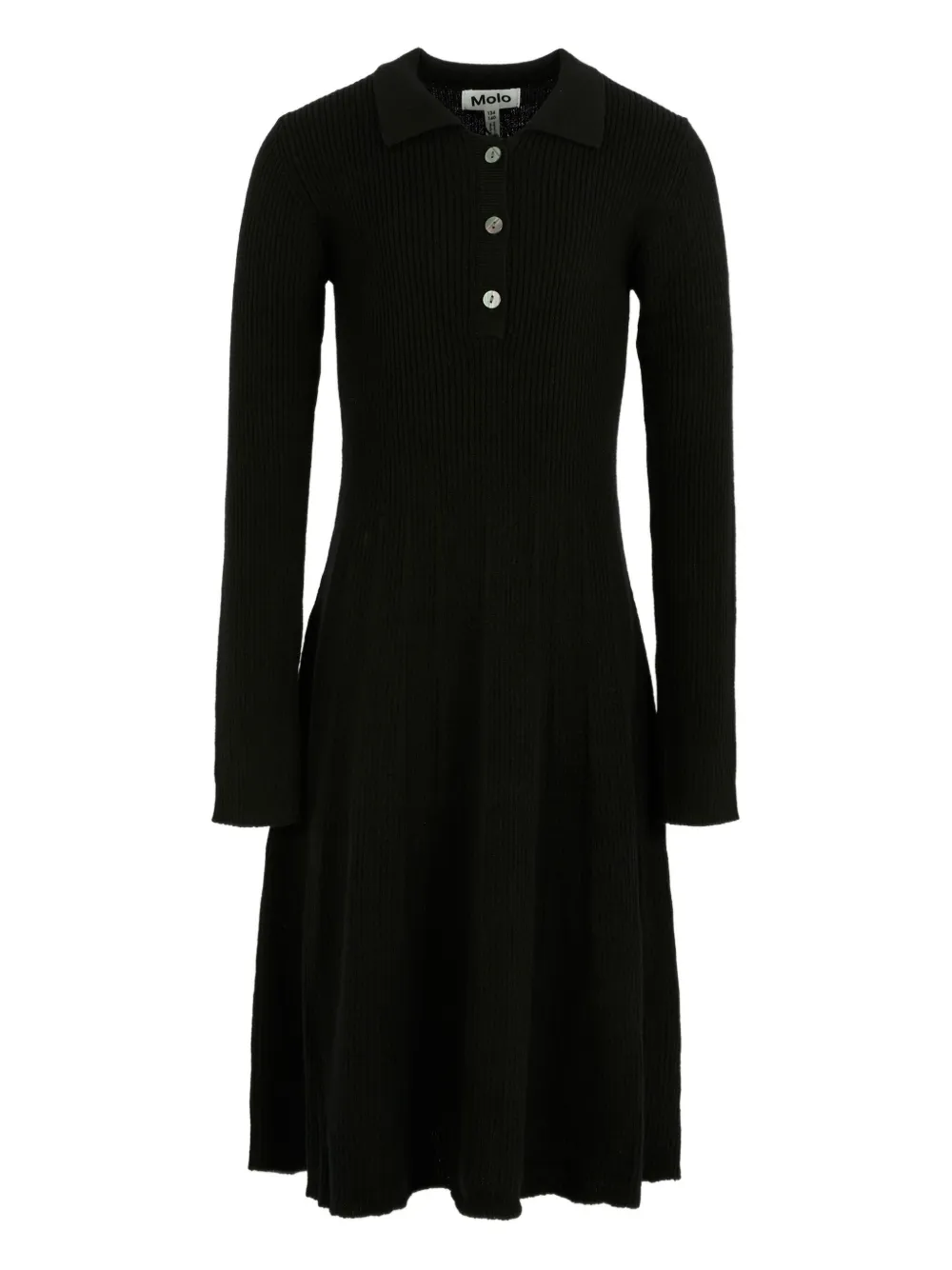 Molo Abito midi a coste - Nero