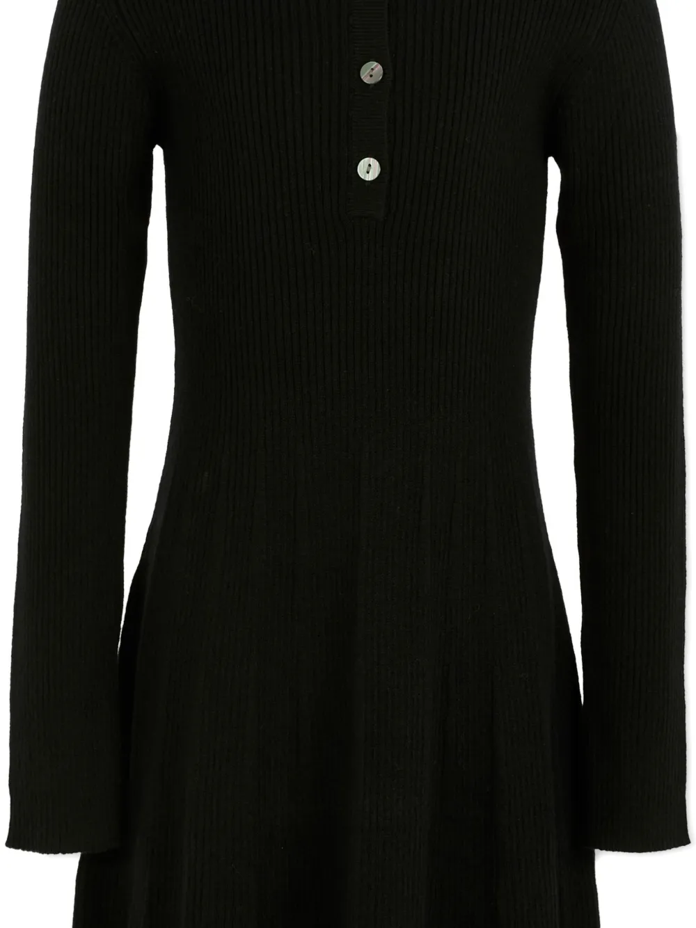 Molo Geribbelde midi-jurk met polokraag Zwart