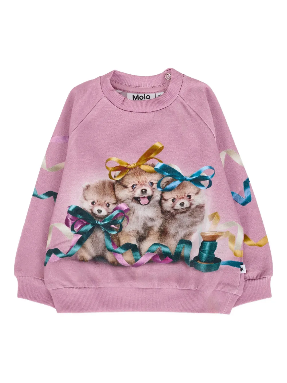 Molo puppy-print ribbons sweatshirt | Pink | Image 1