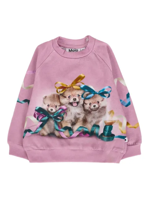Molo puppy-print ribbons sweatshirt