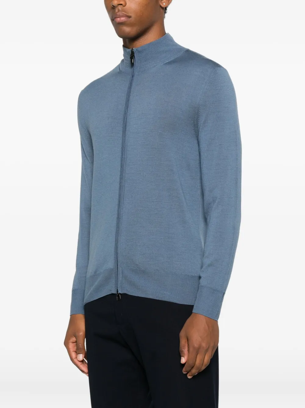 Canali Cardigan Mit Reissverschluss In Blue
