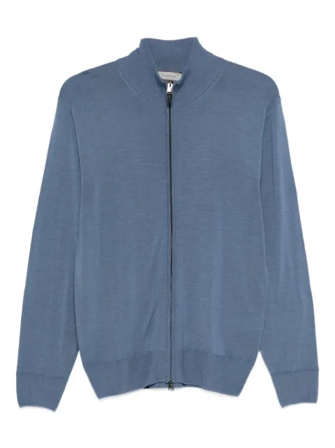 Canali high-neck zip-front cardigan