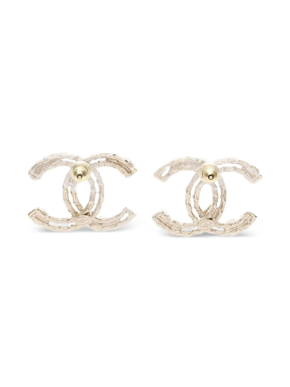 CHANEL Pre-Owned 1986-1988 interlocking CC rhinestone earrings | Image 2