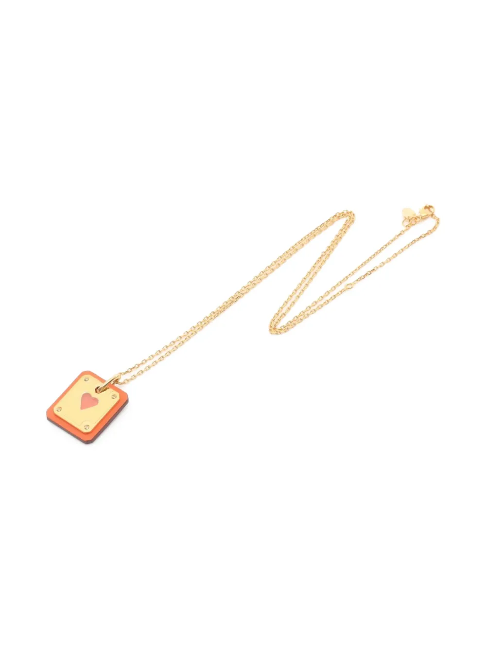 Hermès Pre-Owned 2022 heart-shaped leather necklace | Gold | Image 1