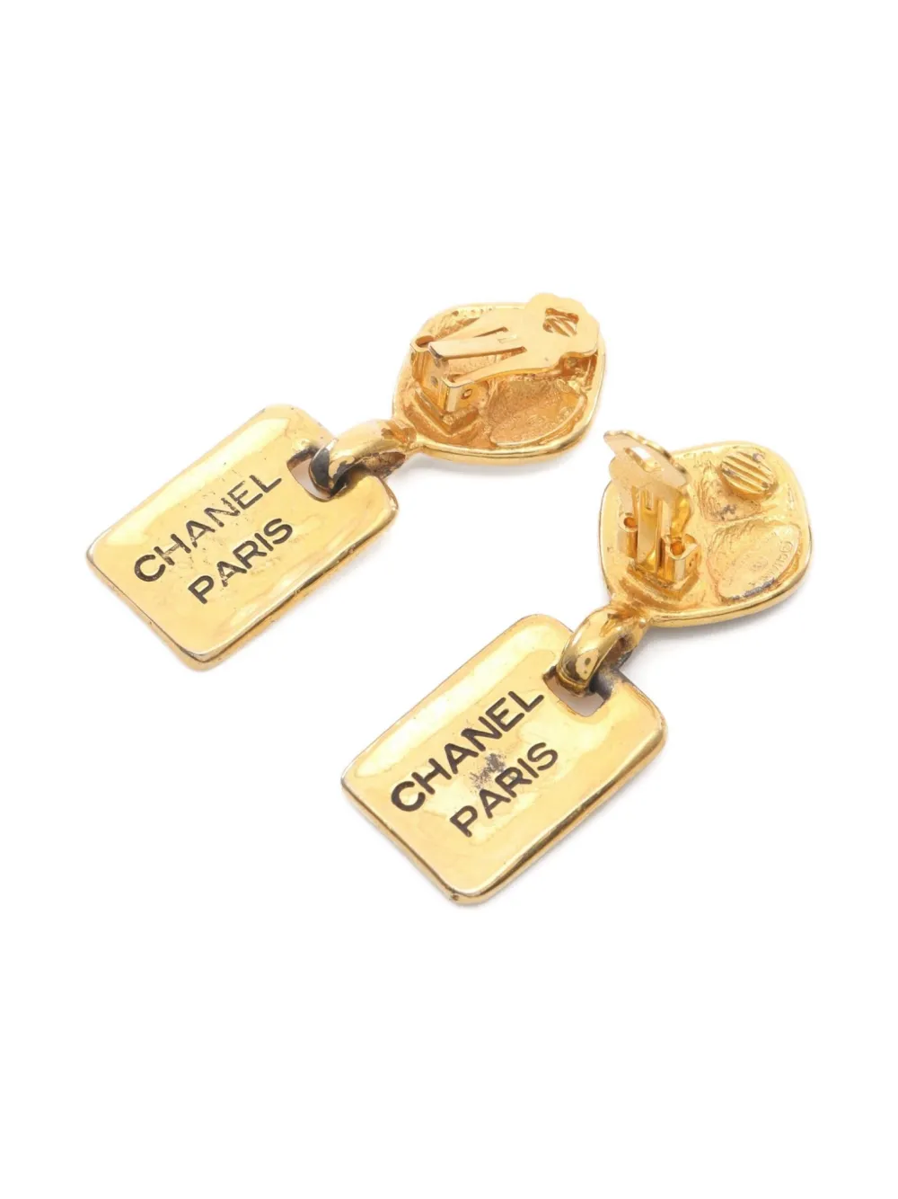 CHANEL Pre-Owned 1986-1988 logo earrings | Image 2