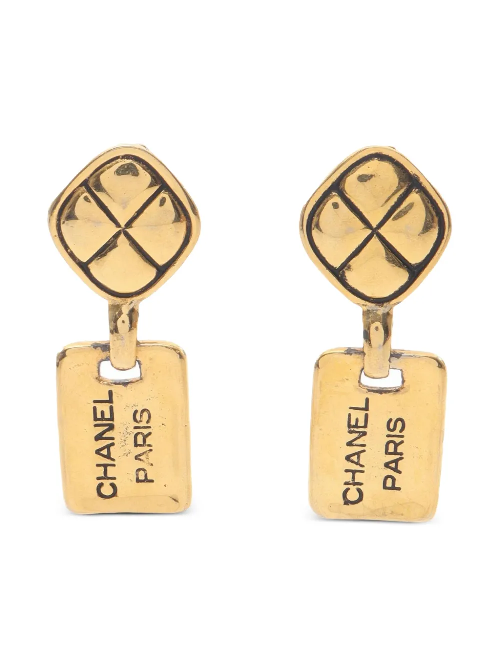 CHANEL Pre-Owned 1986-1988 logo earrings | Gold | Image 1