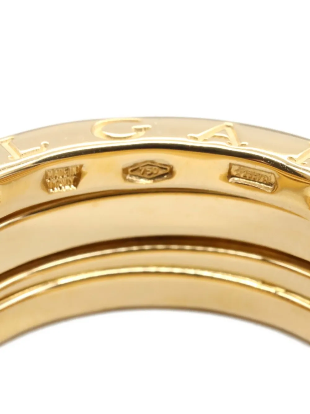 Pre-owned Bvlgari 10s 18k Yellow Gold B-zero1 Ring