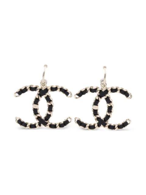 CHANEL Pre-Owned 1980s CC logo chain earrings