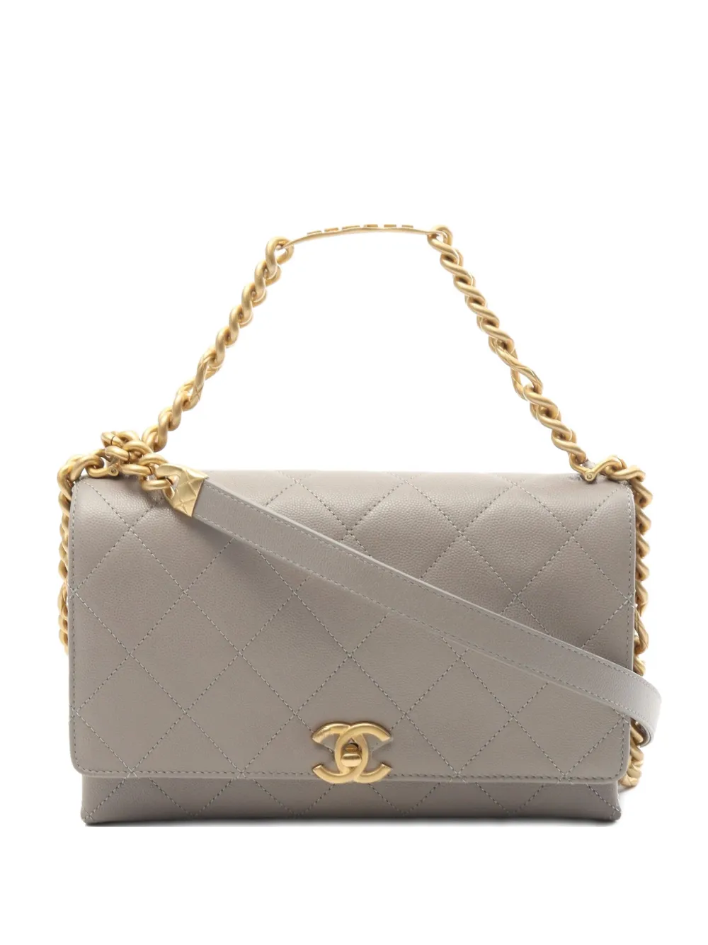 CHANEL Pre-Owned 2021s キルティング ショルダーバッグ - グレー CHANEL Pre-Owned 2021s キルティング ショルダーバッグ - グレー