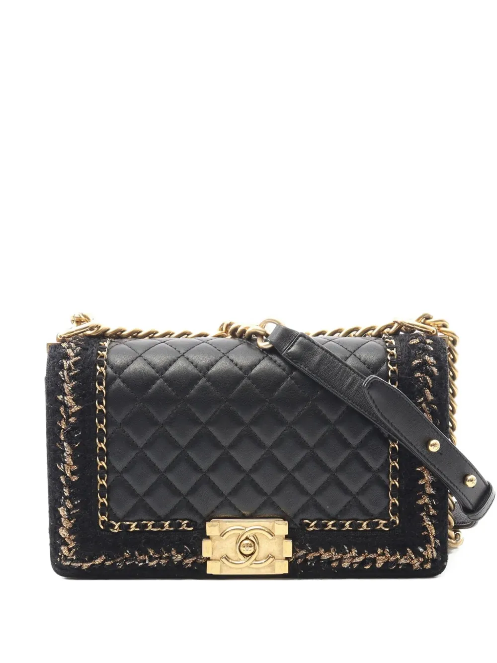 CHANEL Pre-Owned 2016 マトラッセ チェーン ショルダーバッグ - ブラック CHANEL Pre-Owned 2016 マトラッセ チェーン ショルダーバッグ - ブラック