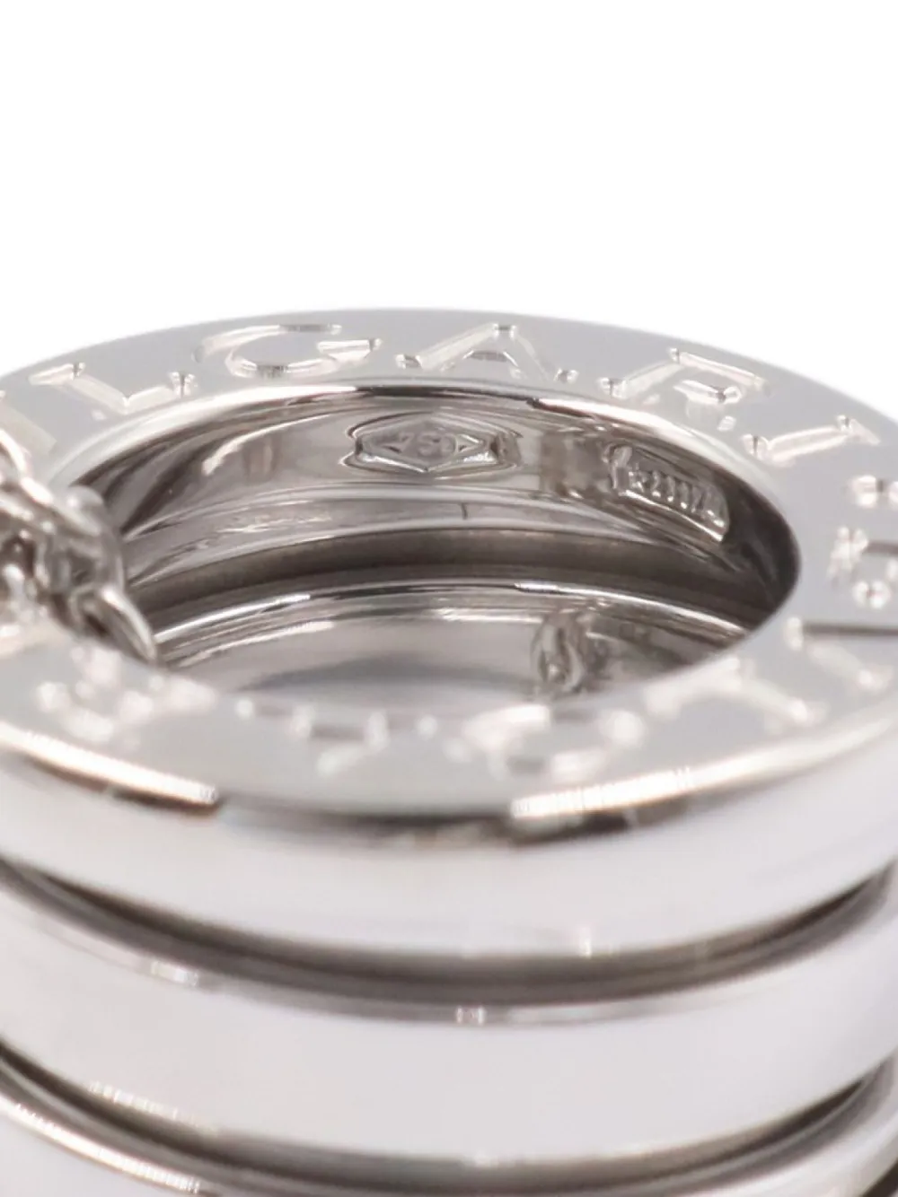 Pre-owned Bvlgari 2010 18kt White Gold B-zero1 Necklace In Silver