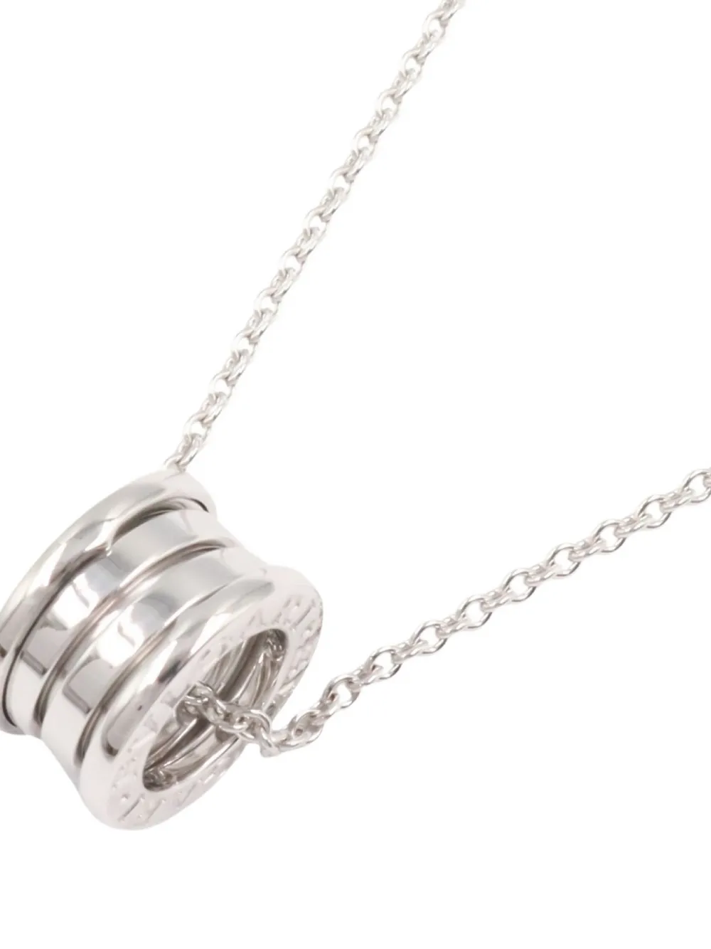 Pre-owned Bvlgari 2010 18kt White Gold B-zero1 Necklace In Silver