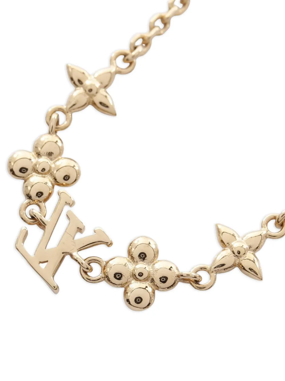 Pre-owned Louis Vuitton 2023 Baby Flower-emblem Necklace In Gold