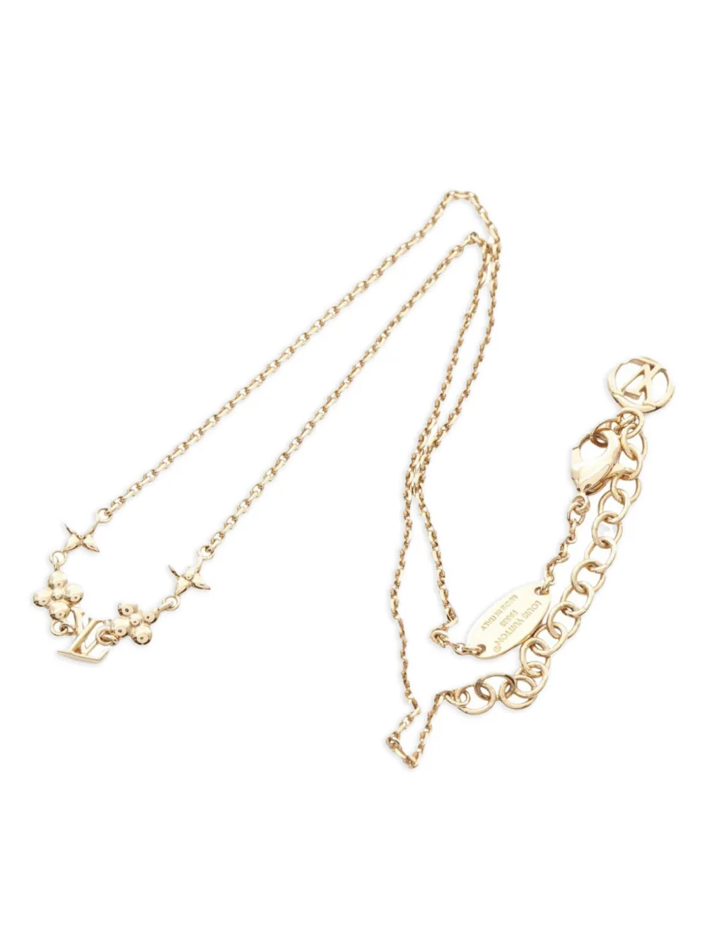 Pre-owned Louis Vuitton 2023 Baby Flower-emblem Necklace In Gold