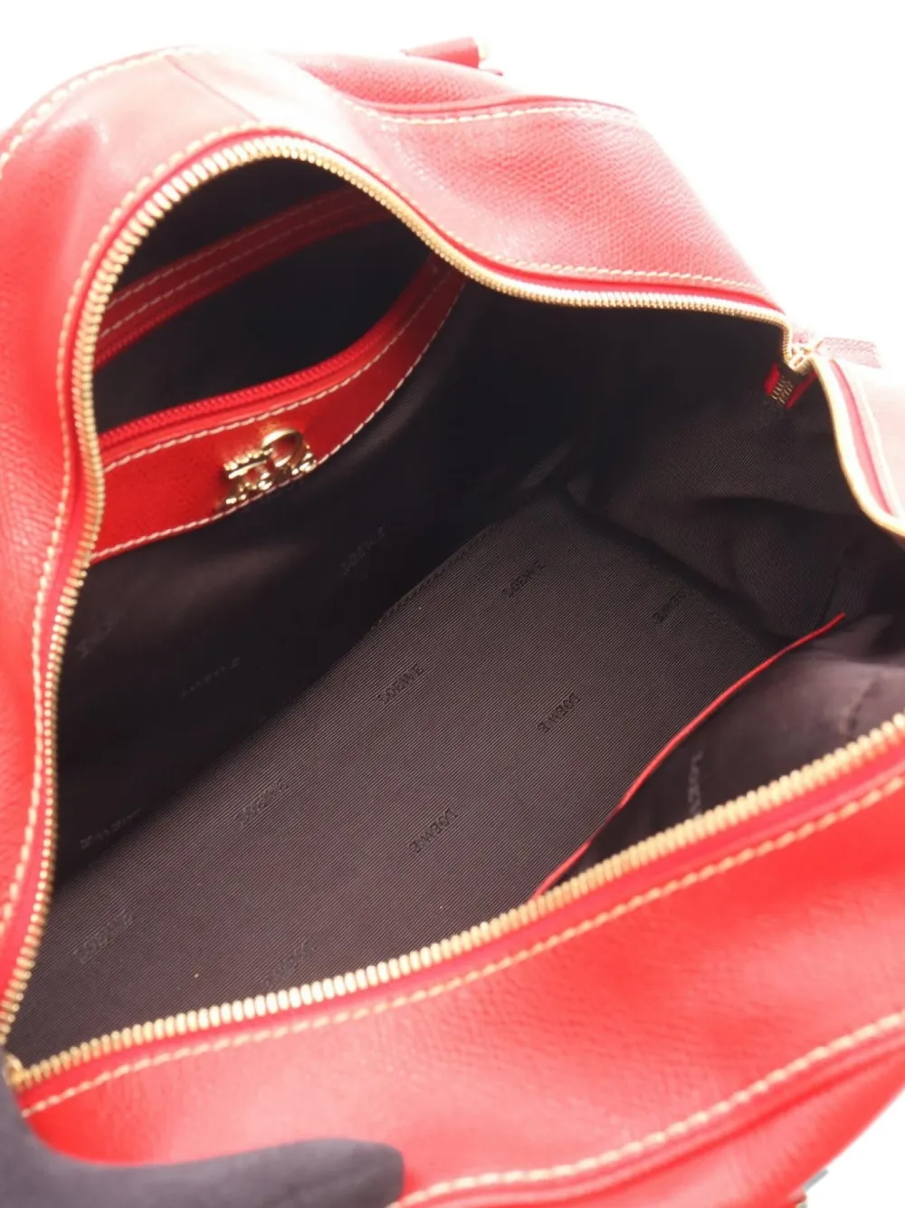 Pre-owned Loewe 2010s Leather Traveler Bowling Handbag In Red