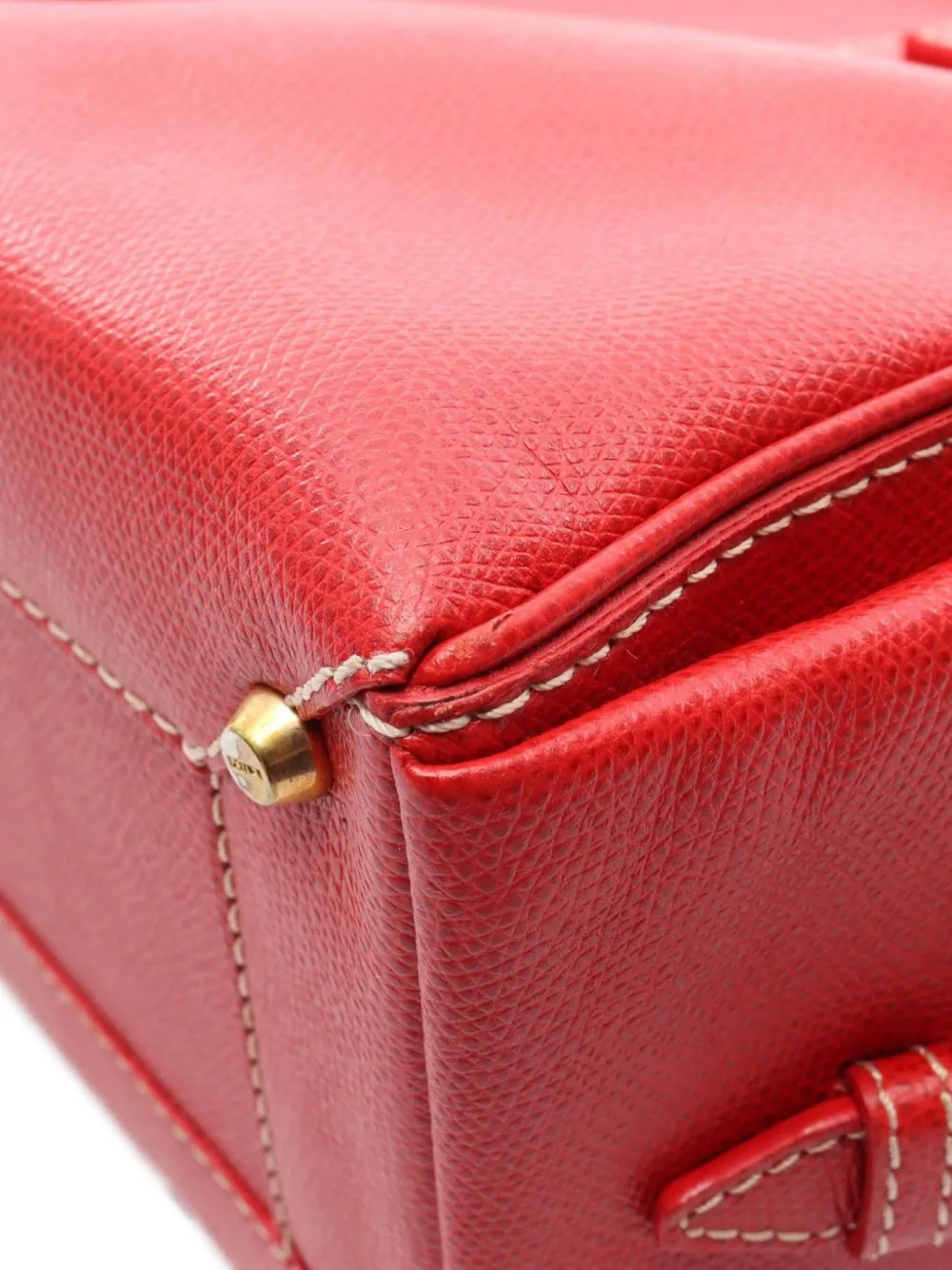 Pre-owned Loewe 2010s Leather Traveler Bowling Handbag In Red