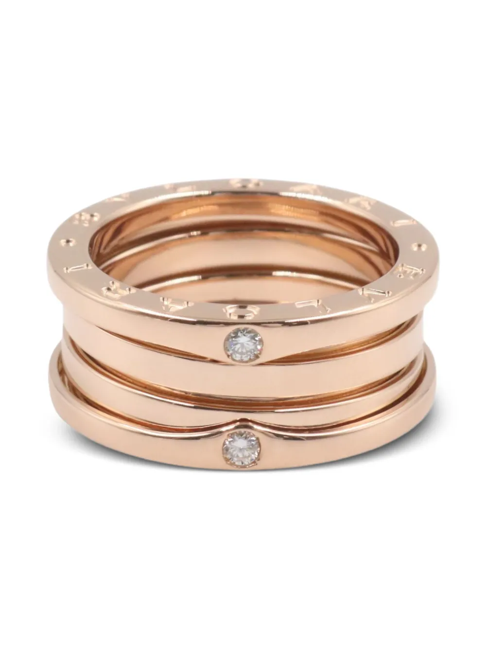 Bvlgari Pre-Owned 18kt Rose Gold Diamond Three-Band ring | Pink | Image 1