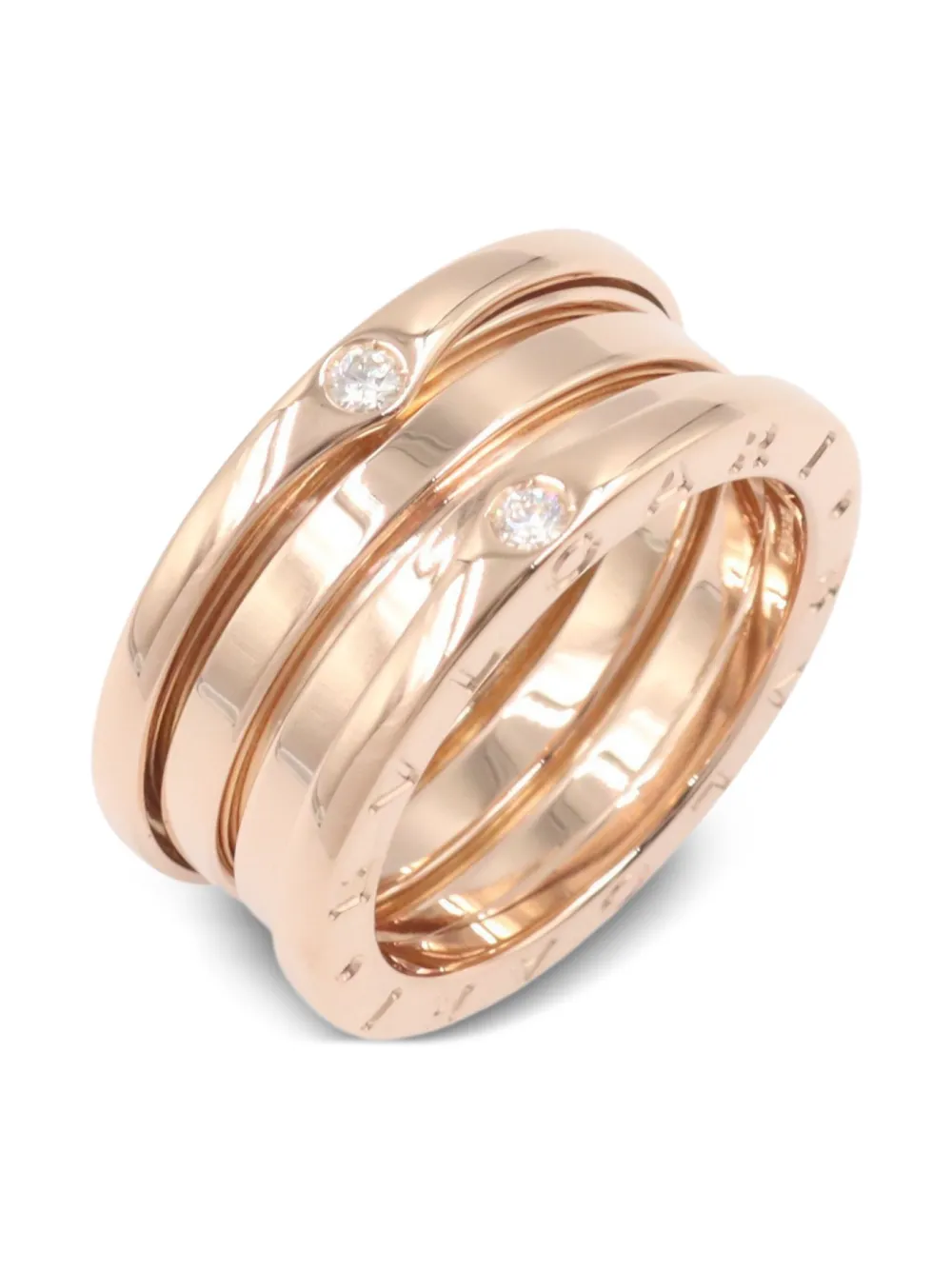 Bvlgari Pre-Owned 18kt Rose Gold Diamond Three-Band ring | Image 2