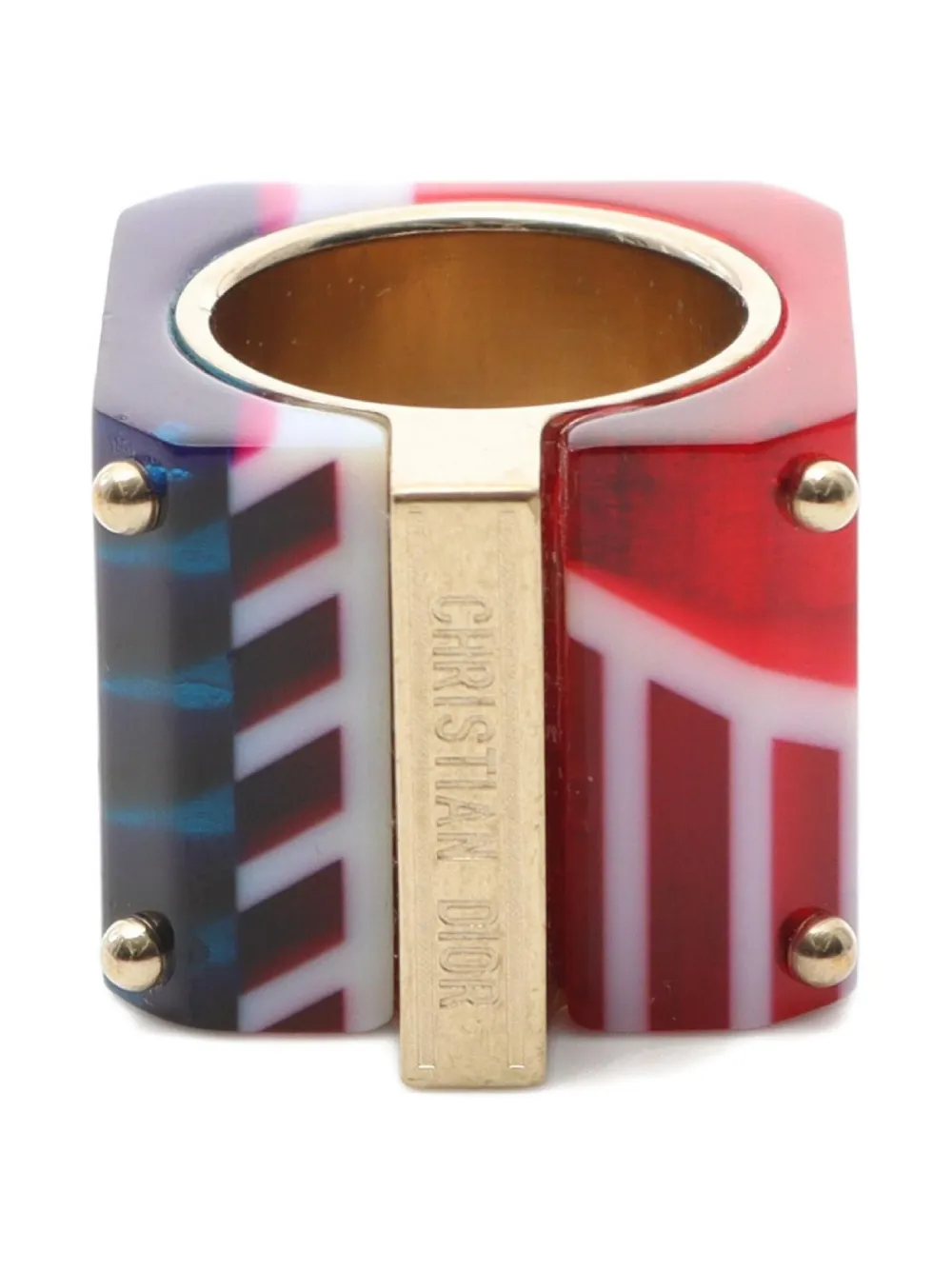 Christian Dior Pre-Owned 2010s geometric gold-tone ring | Image 2