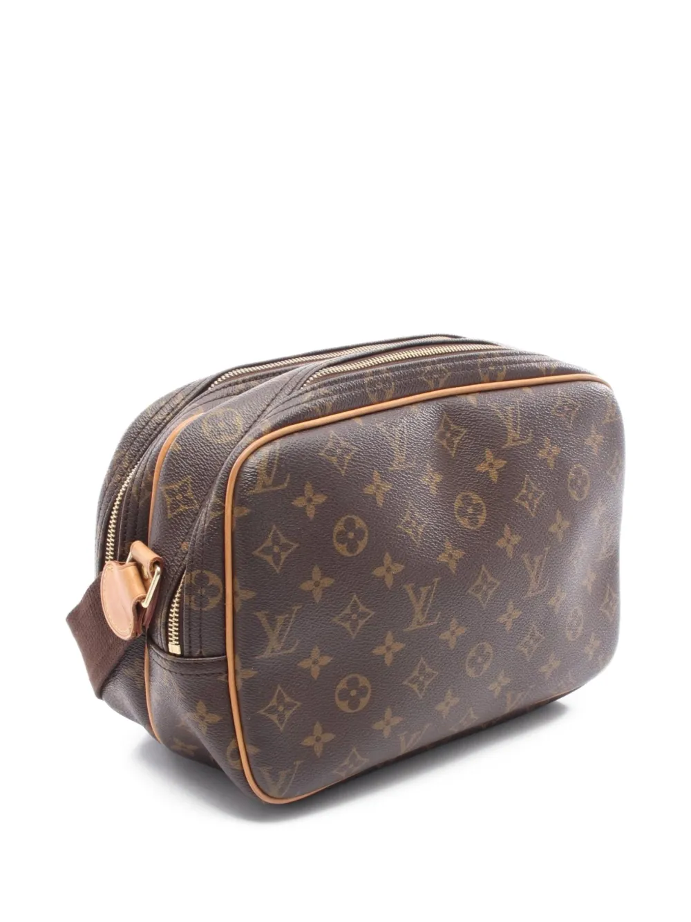 Pre-owned Louis Vuitton 2001 Monogram Reporter Pm Shoulder Bag In Brown