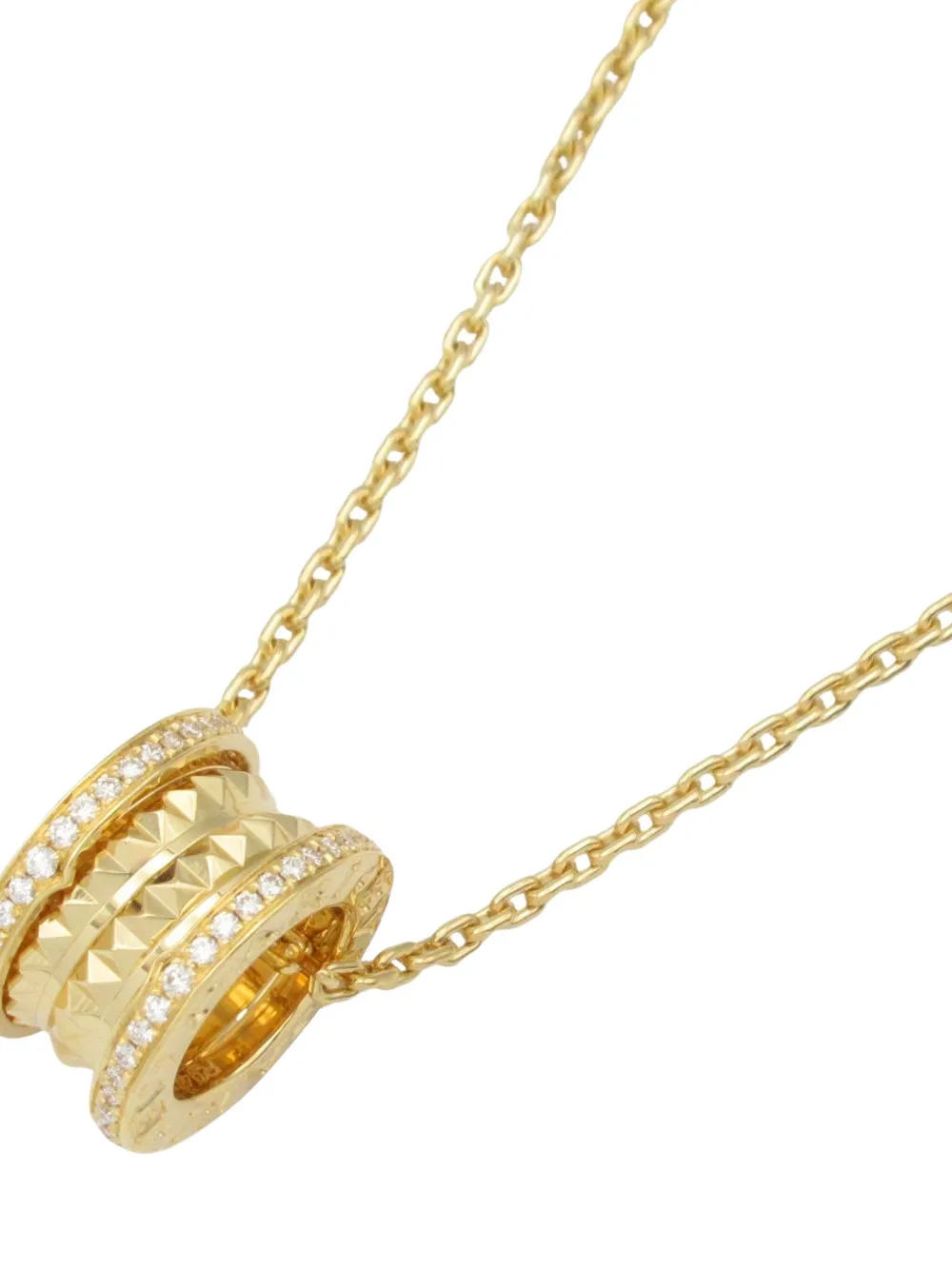 Pre-owned Bvlgari 18kt Yellow Gold Diamond Spiral Necklace