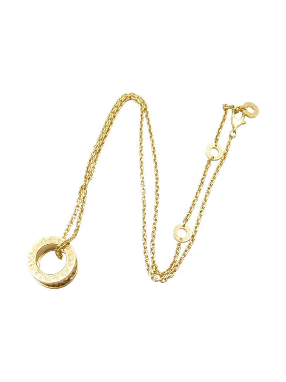 Pre-owned Bvlgari 18kt Yellow Gold Diamond Spiral Necklace