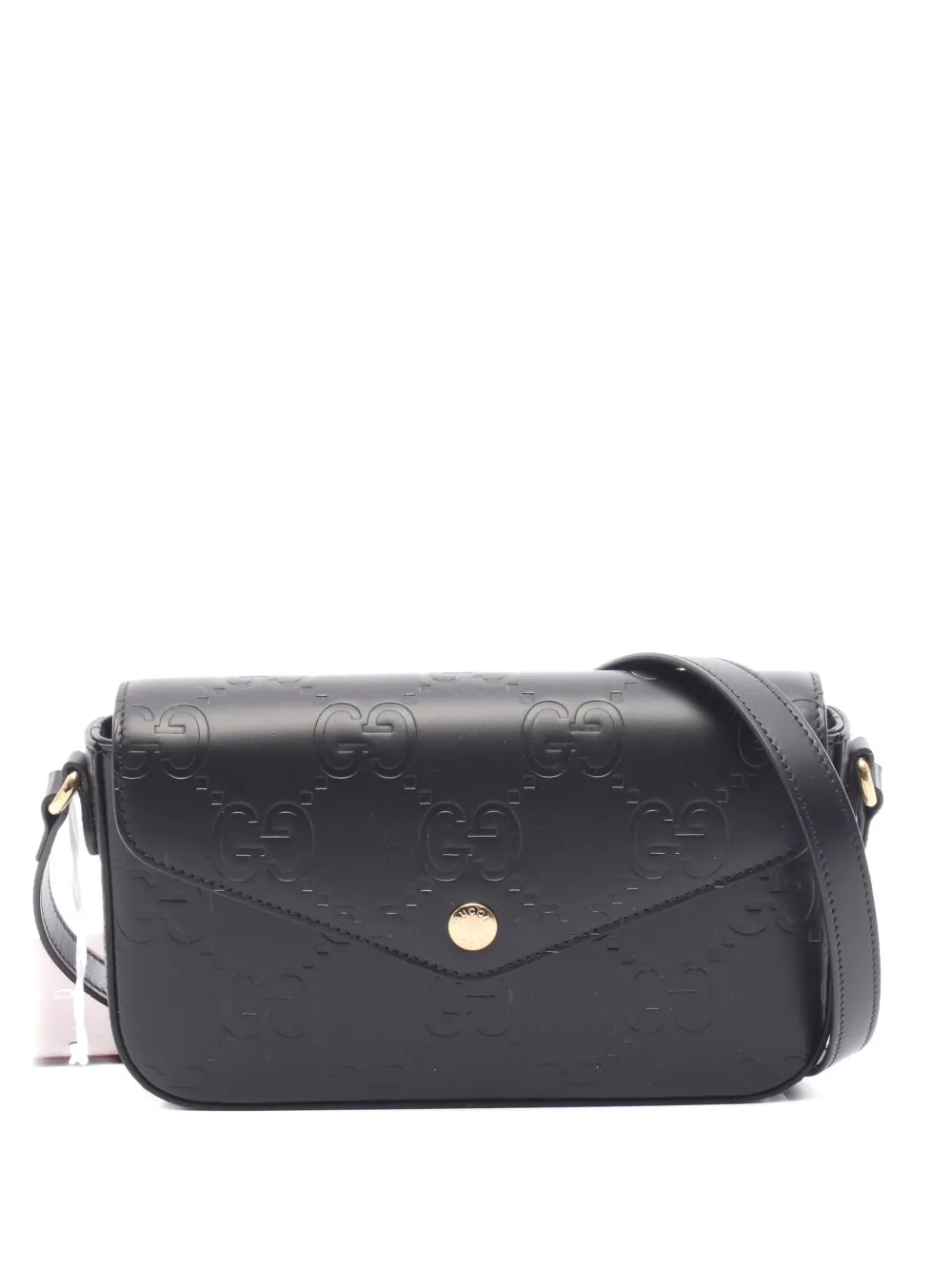 Pre-owned Gucci 2020s Mini Gg Embossed Shoulder Bag In Black