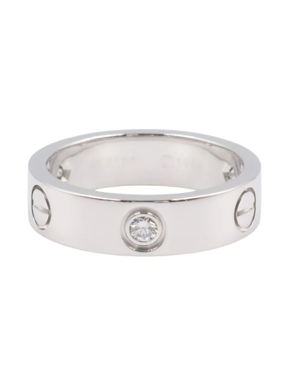 Pre-owned Cartier 2010s 18k White Gold Love Diamond Ring In Silver