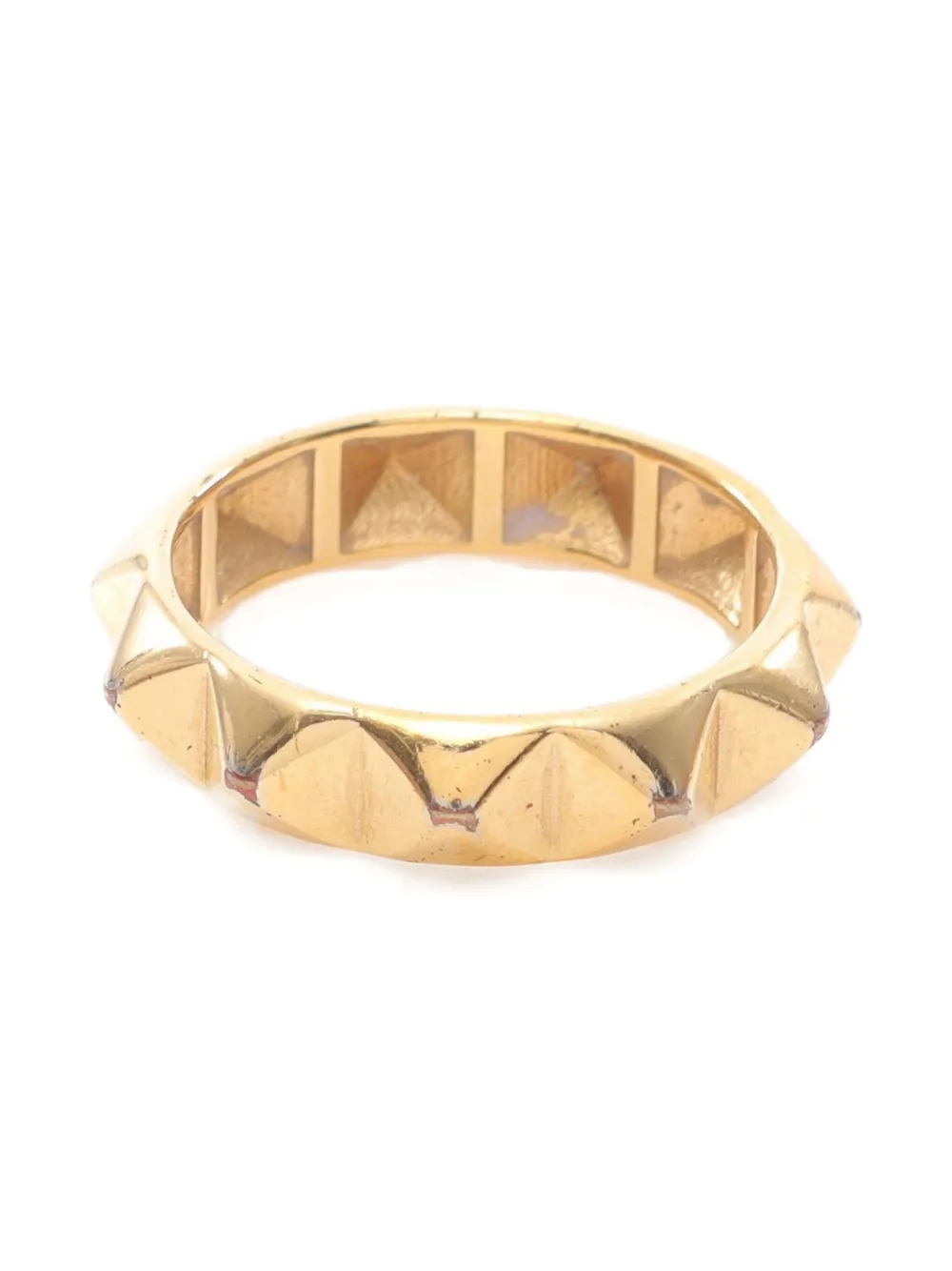 Pre-owned Valentino Garavani 2000s Rockstud Ring In Gold