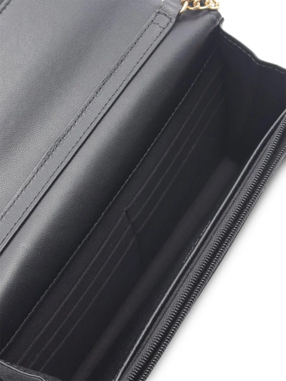 Pre-owned Chanel 2021 Quilted Chain Wallet In Black