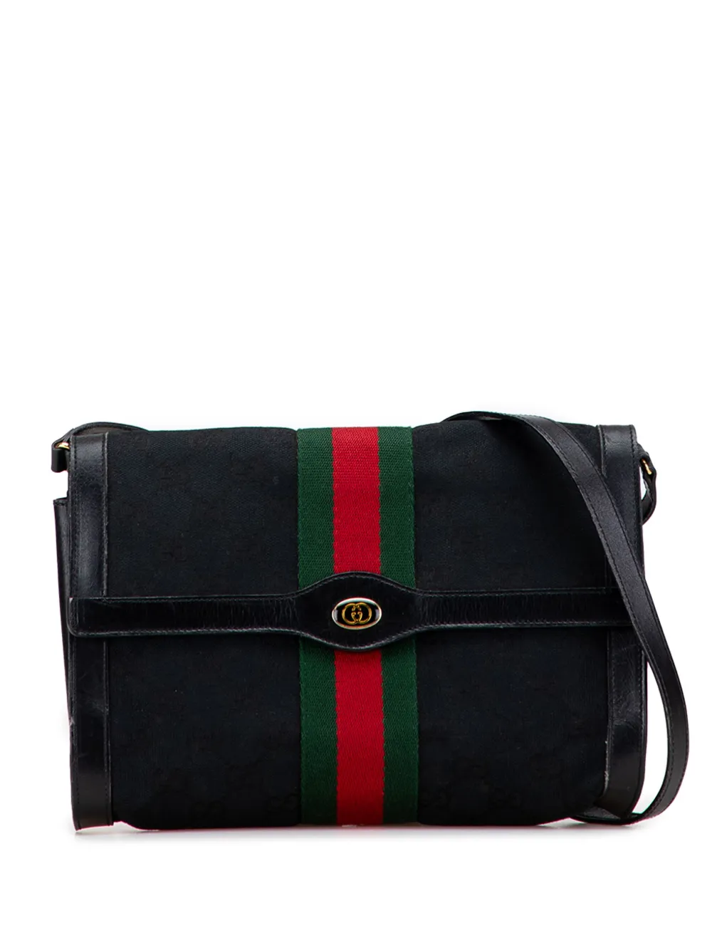 Gucci Pre-Owned 20th Century GGキャンバス ウェブ ショルダーバッグ - ブラック Gucci Pre-Owned 20th Century GGキャンバス ウェブ ショルダーバッグ - ブラック