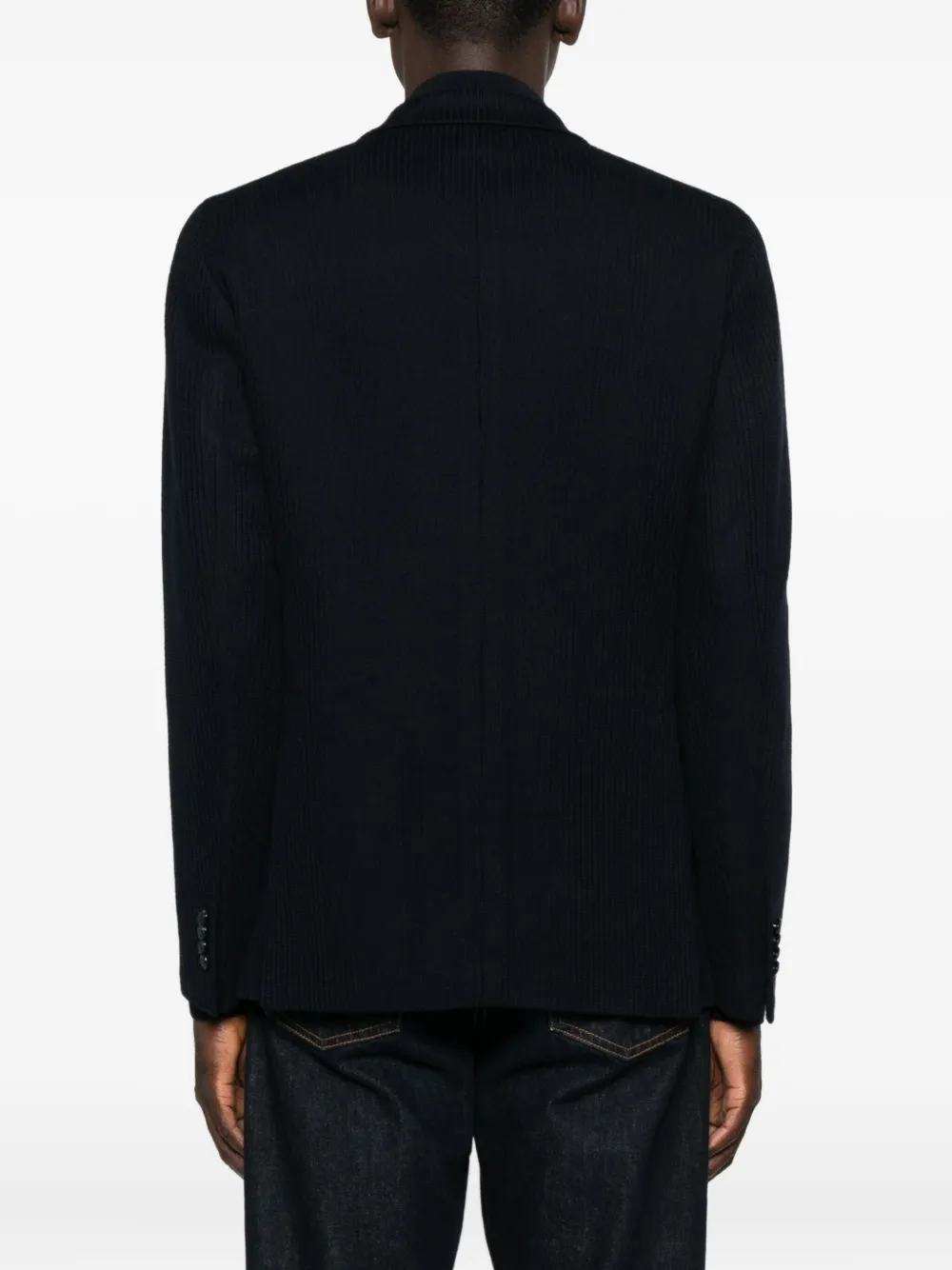 Tagliatore Double-breasted Striped Jacket In Blue