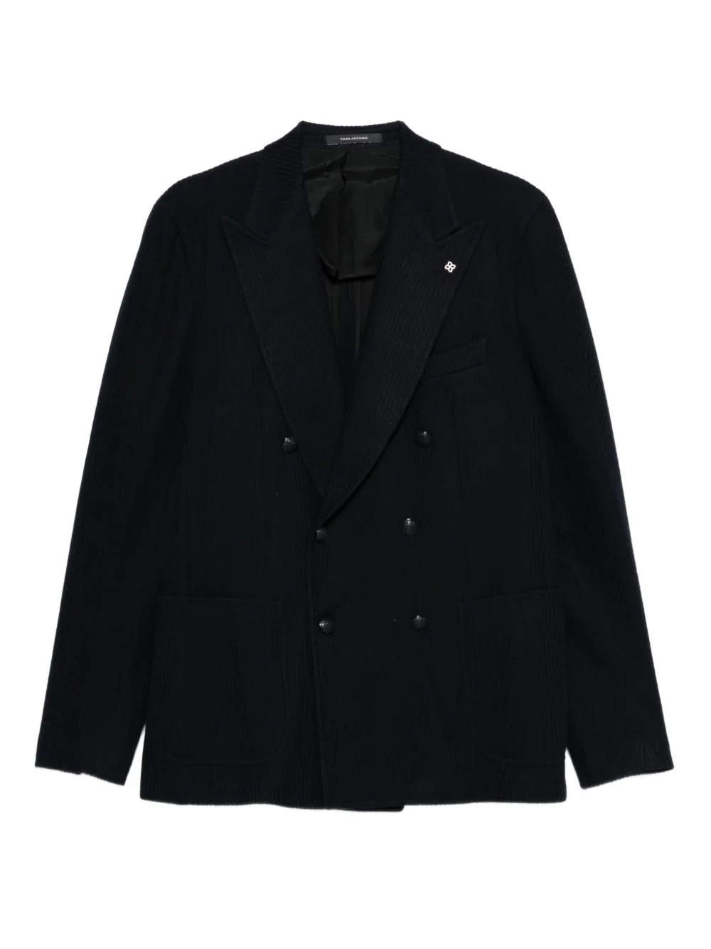 Tagliatore Double-breasted Striped Jacket In Blue