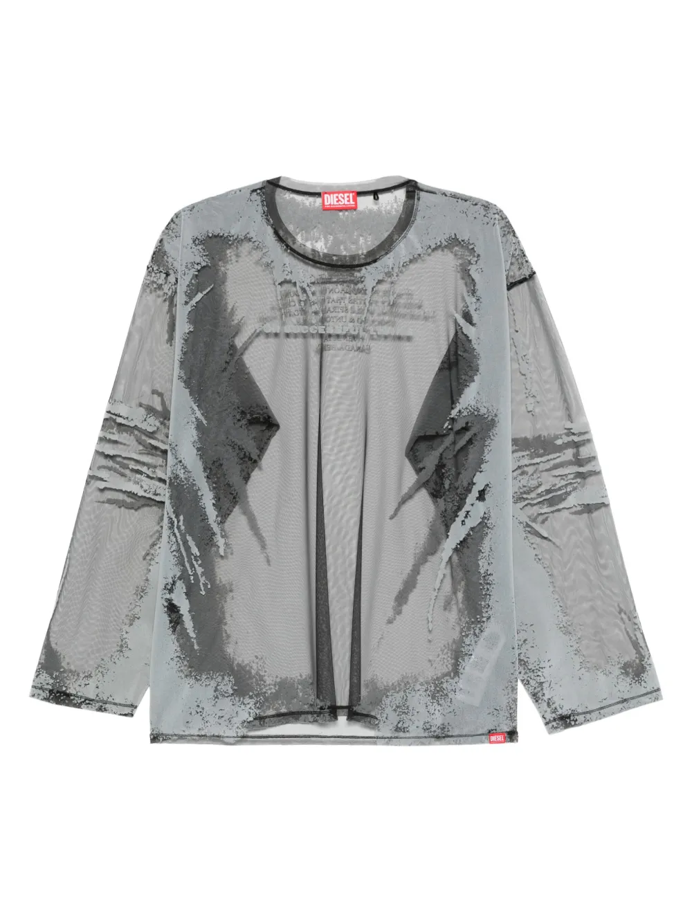 Diesel abstract-print mesh T-shirt | Grey | Image 1