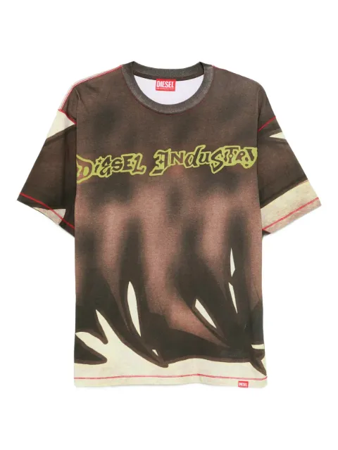 Diesel abstract-print mesh T-shirt