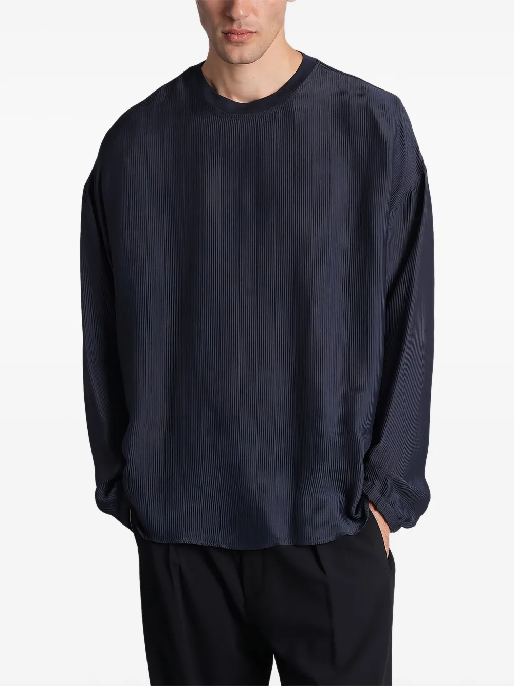 Giorgio Armani suéter tejido de canalé | azul | Image 1