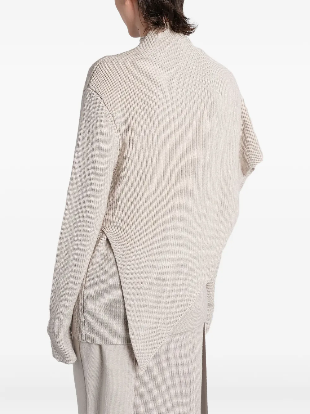 Entire Studios Wrap Sweater Knitwear In Grey Wool In Neutral