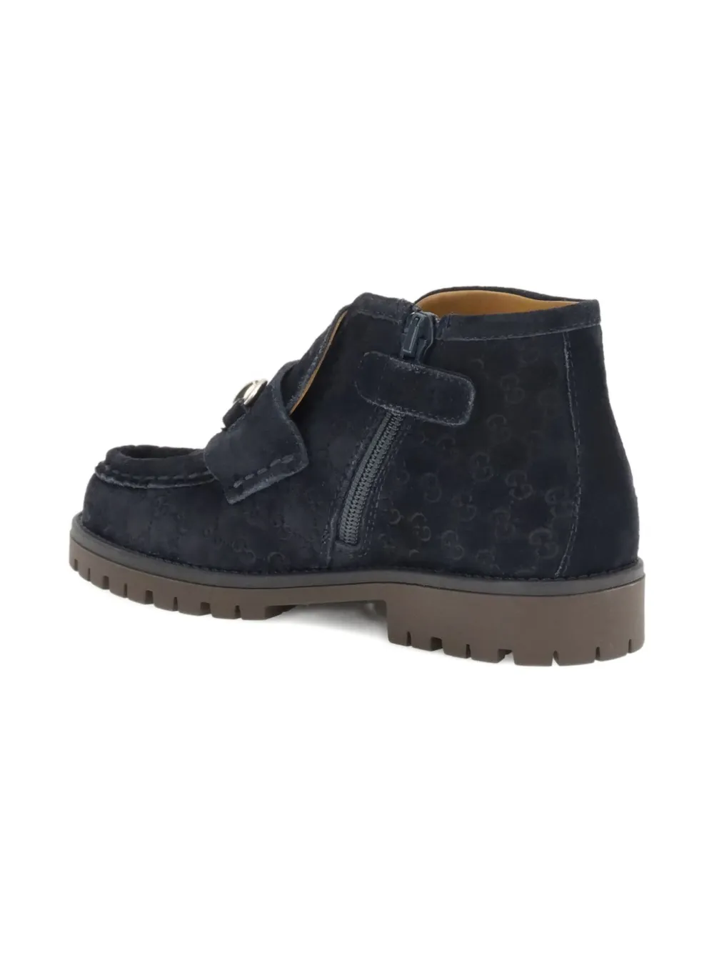 Gucci Kids Horsebit leren laarzen Blauw