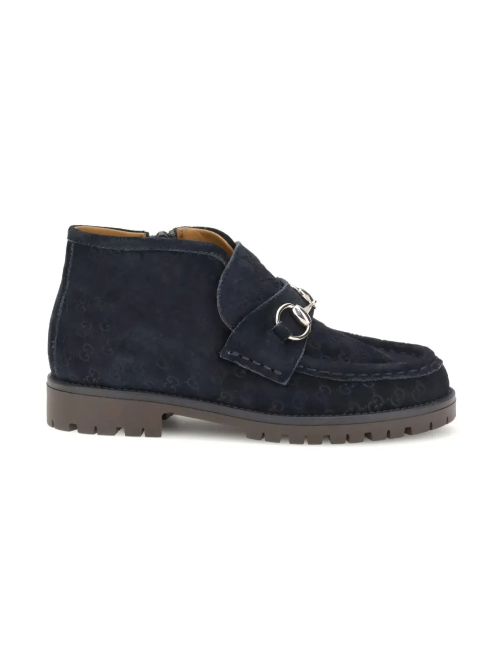 Gucci Kids Horsebit leren laarzen - Blauw