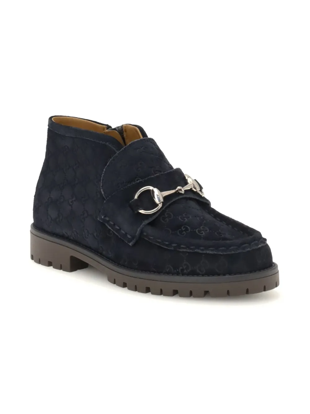 Gucci Kids Horsebit leren laarzen Blauw