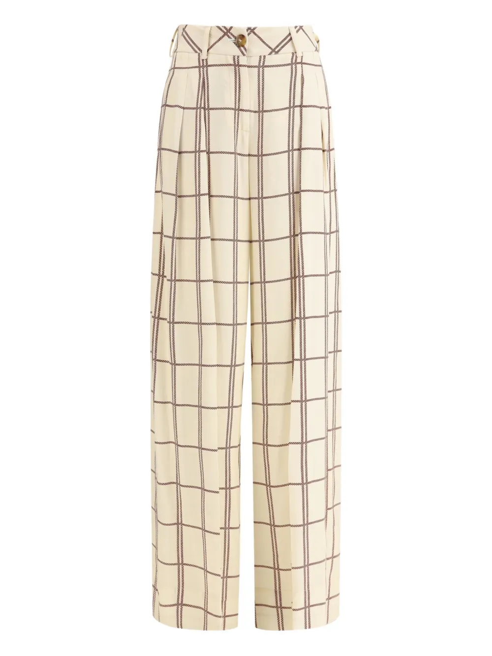 CRIDA Travel pleat-detailed checked trousers | Neutrals | Image 1