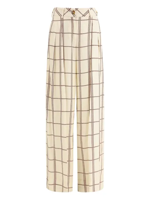 CRIDA Travel pleat-detailed checked trousers